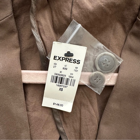 Nwt Express Boyfriend Blazer Khaki Brown - Size XS - Picture 5 of 5